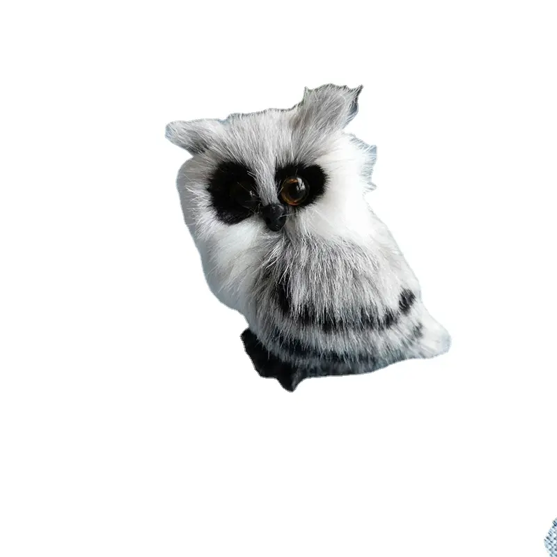 Party Supplies Birthday Gift Simulation Animal Static Model Decoration Fur Owl With Holiday Accessories