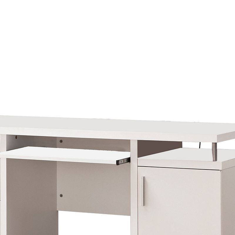 Elegant white Computer desk with efficient Storage