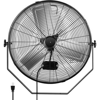 dubbin 24 in. 3-speed Switches industrial Wall-Mount Fan in Black with Adjustable Tilt FXFAN-7034