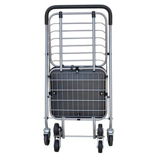 MW 3-Wheel Steel Easy Climb Shopping Cart Design with Accessory Basket in Silver SC36