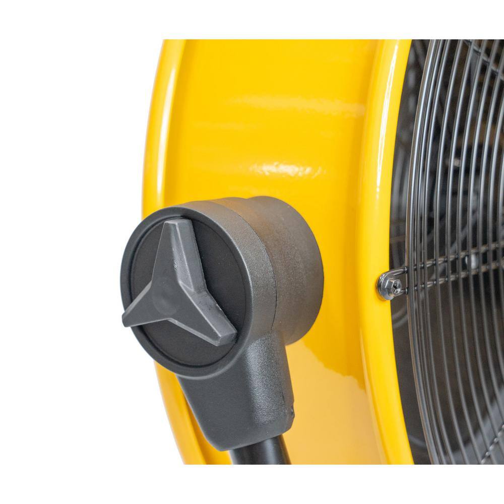 iLIVING 20 in. Step-less Speed Adjustment 5703 CFM Heavy Duty High Velocity Barrel Floor Drum Fan in Yellow with DC Motor ILG8M20-50DC