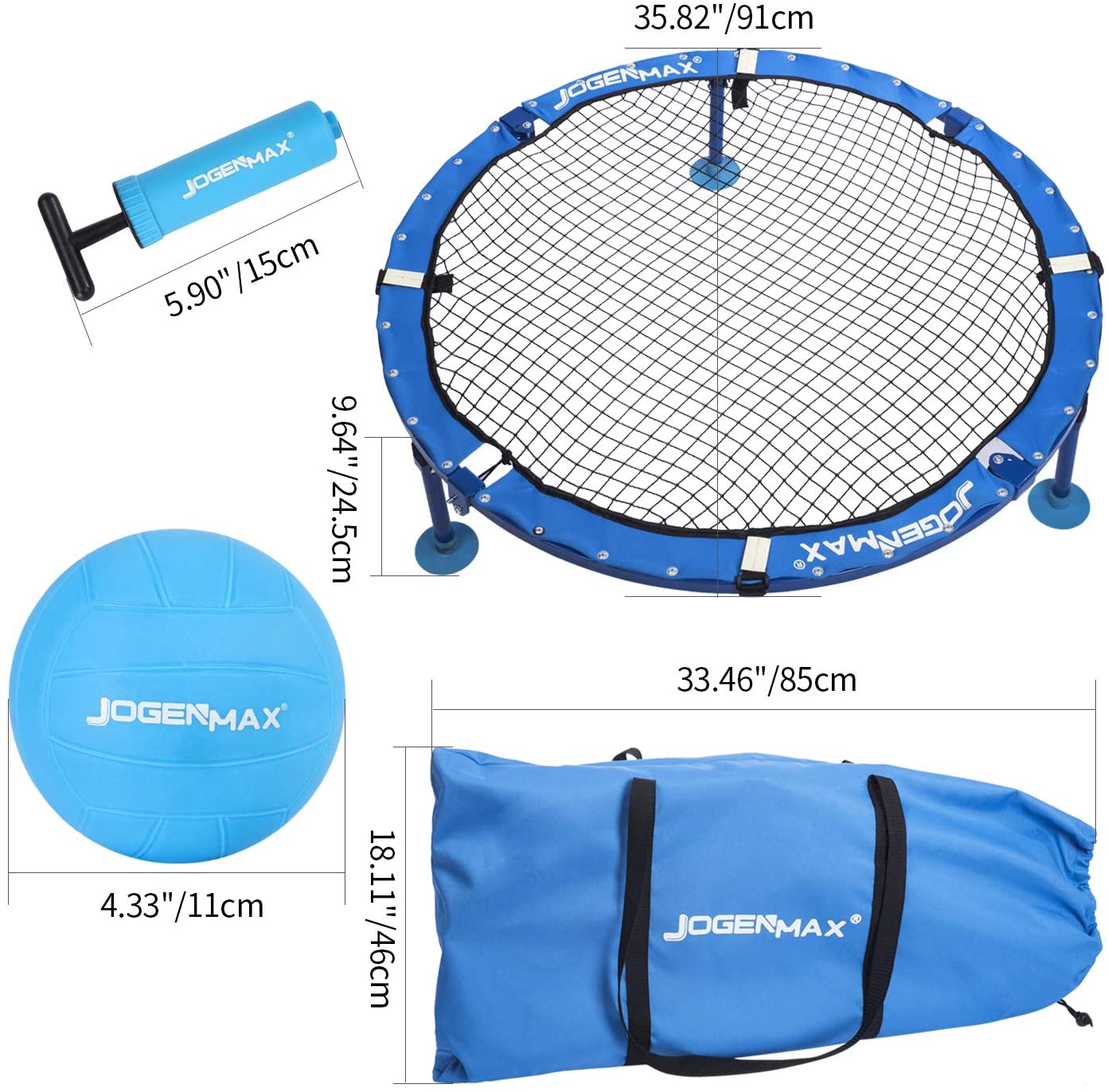 JOGENMAX Spike Game Set Outdoor/Indoor Fully Foldable Easy Set up Beach Game