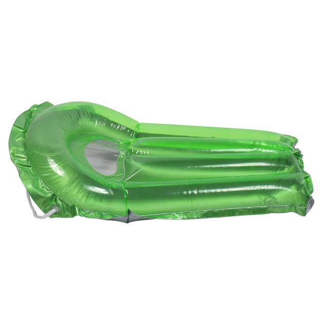 Swim Central 30 inch Inflatable Transparent Green With Metallic Silver Surf Rider Pool Float