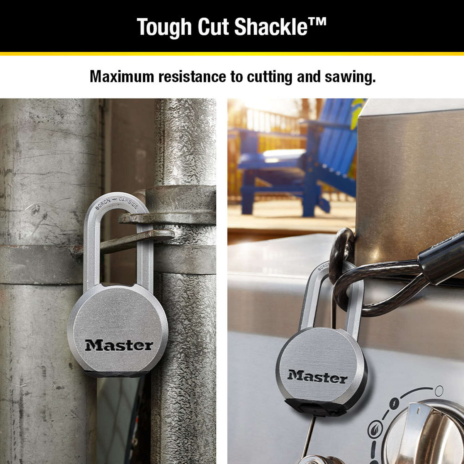 Master Lock 4-45/64 in. H X 1-19/64 in. W X 2-1/2 in. L Steel Ball Bearing Locking Padlock Keyed Ali