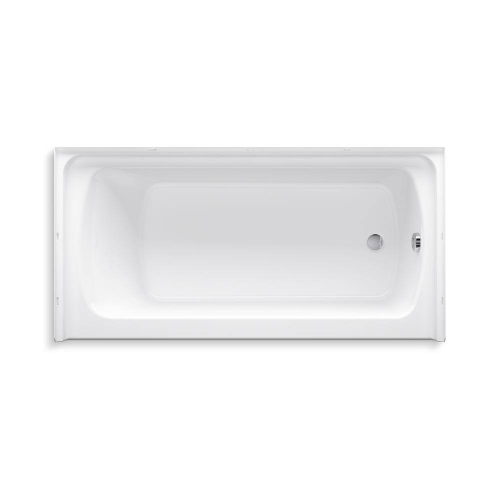 STERLING Ensemble 5 ft. Right Hand Above Floor Drain Rectangular Alcove Soaking Tub in White 71171122-0