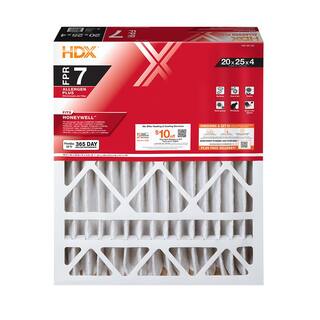 HDX 20 in. x 25 in. x 4 in. Honeywell Replacement Pleated Air Filter FPR 7 HDX-HW2025-11-3