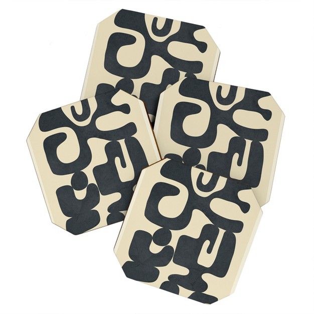 Nadja Modern Abstract Shapes 1 Coaster Set Deny Designs