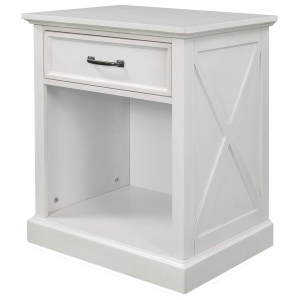 Nightstand End Table with Drawers Storage for Living Room/Bedroom - - 36111506