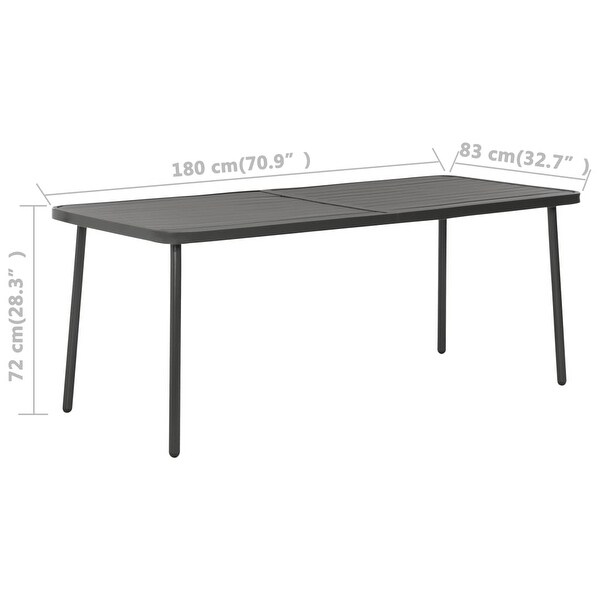 vidaXL Patio Table Dark Gray 70.9