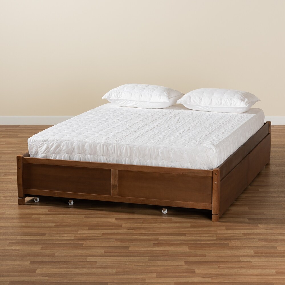 Yara Modern   Contemporary 4 Drawer Wood Storage Bed Frame(Platform)