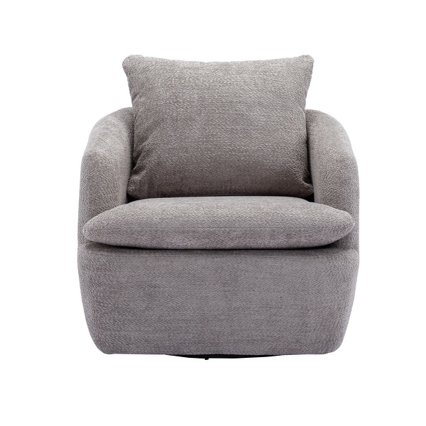 Swivel Barrel Accent Chairs Round Sofa Living Room Chairs， Grey