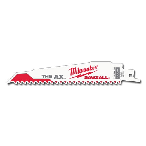 Milwaukee 48-01-7021 Super Sawzall Blade 5TPI 6-Inch Length, Ax 100 Pack