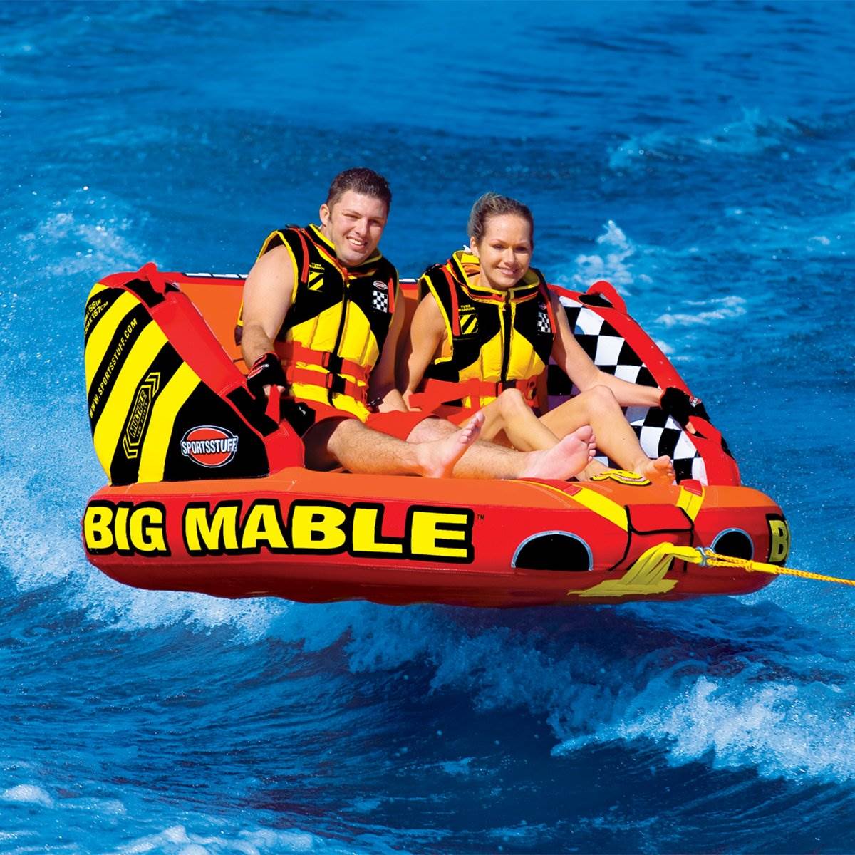 Sportsstuff Inflatable Big Mable Sitting Double Rider Towable Boat and Lake Tube