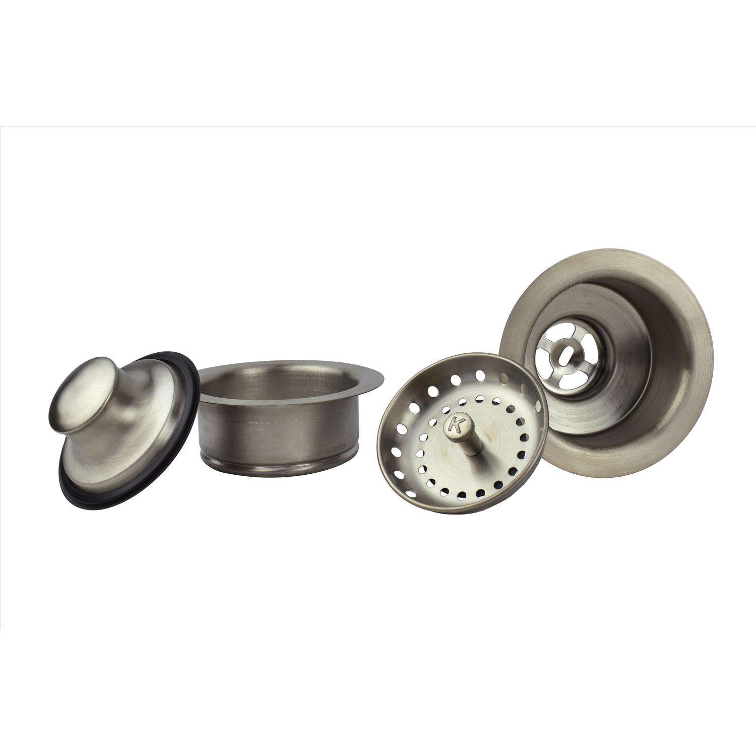 Keeney 3.5 in. Nickel Brass Strainer Assembly and Disposal Flange Set