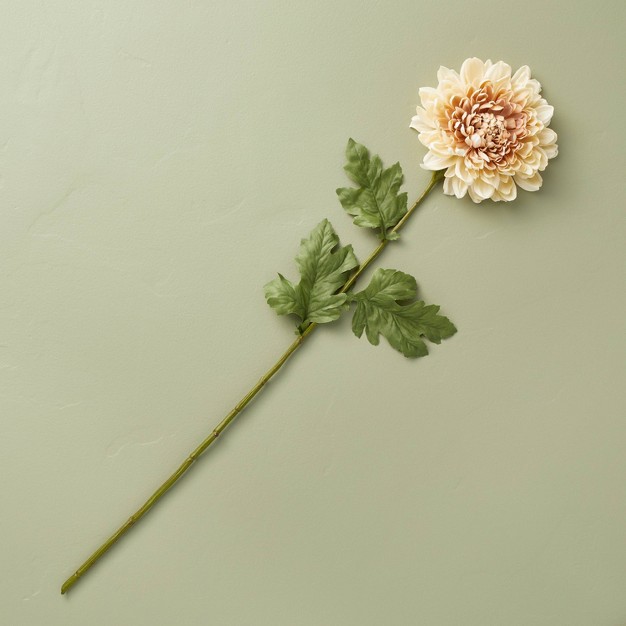 Faux Tan Chrysanthemum Flower Stem With Magnolia