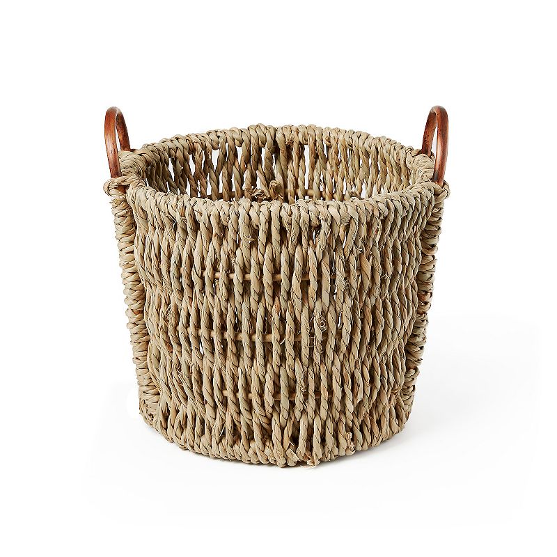 Saddle River Rattan Ear Handle Chunky Seagrass Basket 2-piece Set