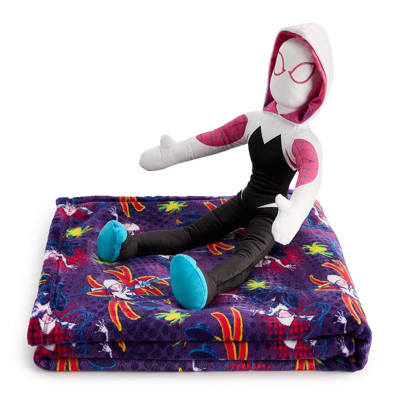 Marvel Spiderman Ghost-Spider Pillow Buddy and Throw Blanket Set by The Big One Kids?