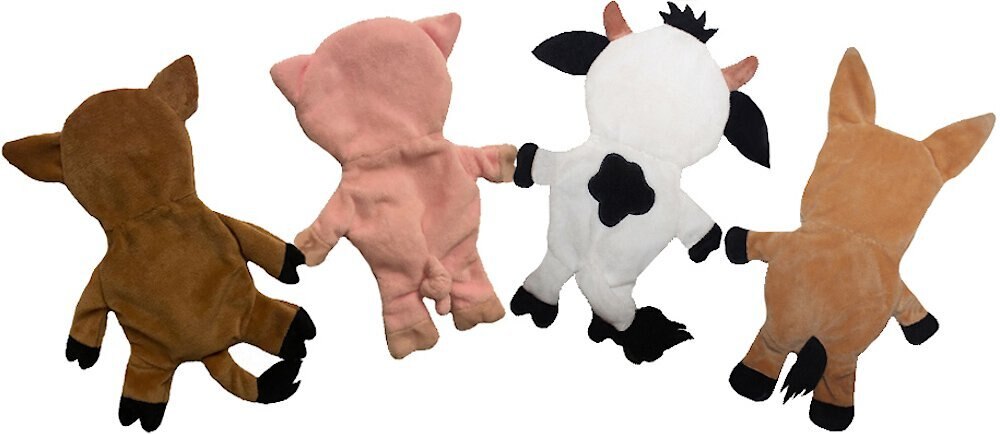 Piggy Poo and Crew Farm Animals Paper Crinkle Squeaker Toy， 4 count