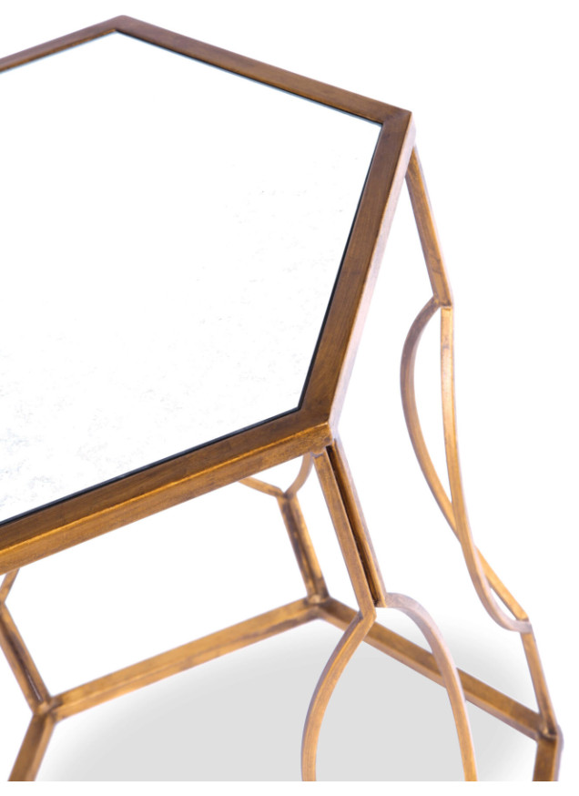 Hexagonal Antique Gold Side Table  Liang  ampEimil Tao   Contemporary   Side Tables And End Tables   by Oroa   Distinctive Furniture  Houzz