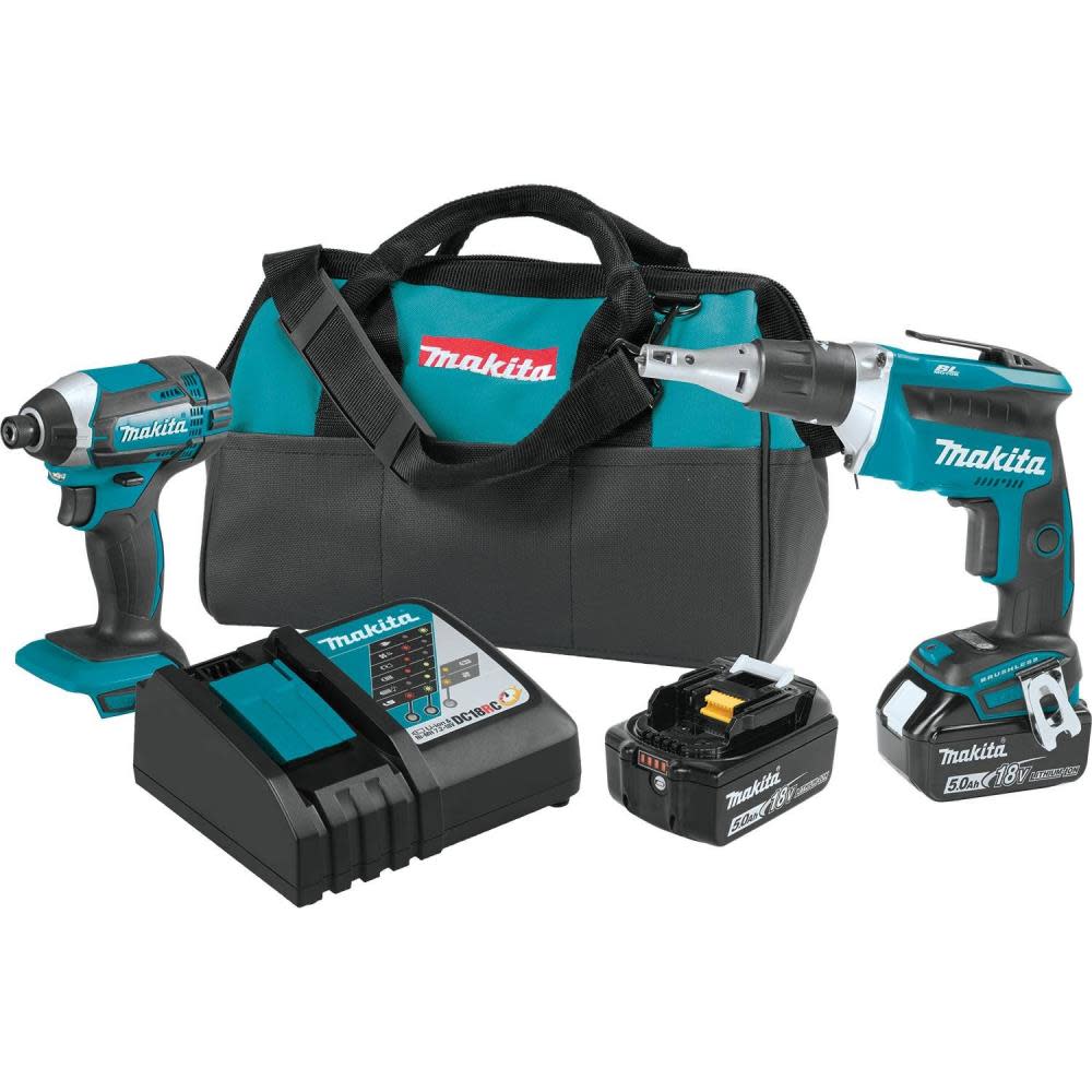 Makita 18V LXT Lithium-Ion Cordless 2-Pc. Combo Kit (5.0Ah) XT262T from Makita