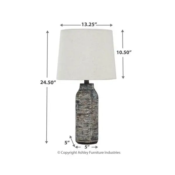 Mahima Paper 26 Inch Table Lamp - Black and White