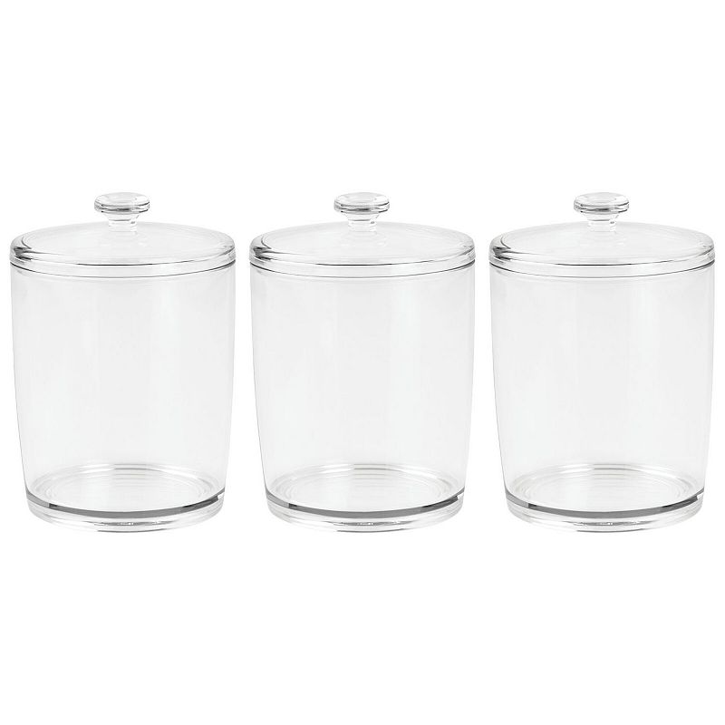 mDesign Plastic Laundry Shelf Storage Organizer Jar Holder Set， 3 Pack