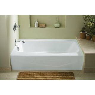 KOHLER Villager 60 in. x 30.25 in. Soaking Bathtub with Left-Hand Drain in White K-715-0