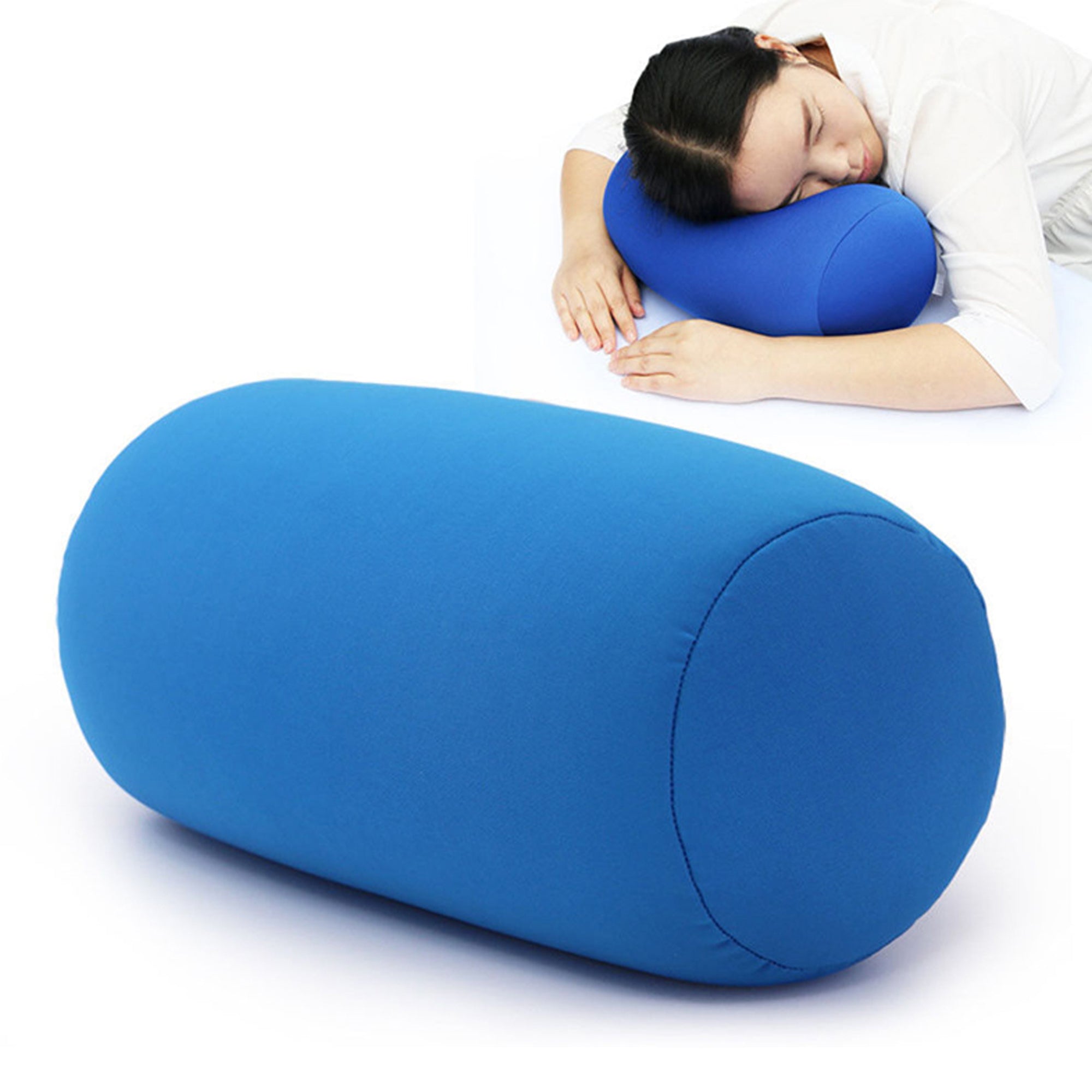 Meihuida Creative Soft Micro Bead Roll Car Cushion Neck Head Leg Back Support Bolster Bed Pillow