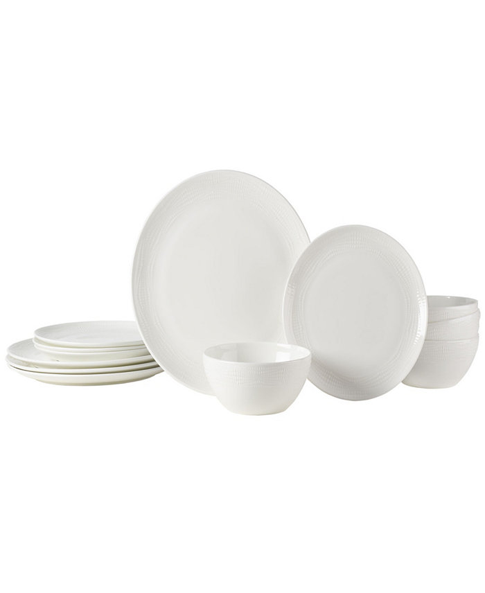 Mikasa Mirabel Vegan Bone Chip Resistant 12 Piece Dinnerware Set Service for 4