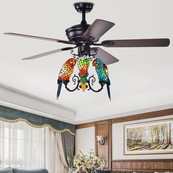 Korubo 52-inch Lighted Ceiling Fan with -style Parrot Shades Shopping - The Best Deals on Ceiling Fans | 31276709