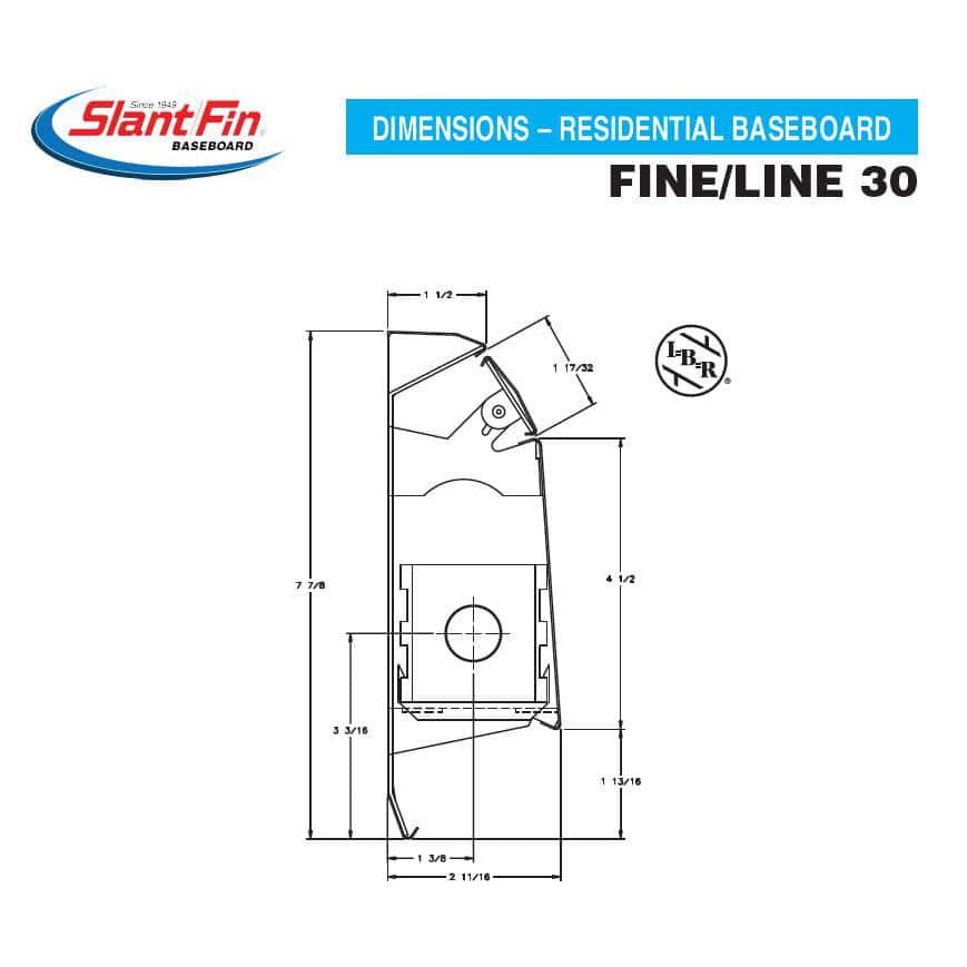 SlantFin FineLine 30 7 ft Hydronic Baseboard Heating Enclosure Only in NuWhite