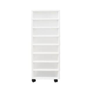 MQ 8-Drawer Resin Rolling Storage Cart in White and Clear 450-WHT