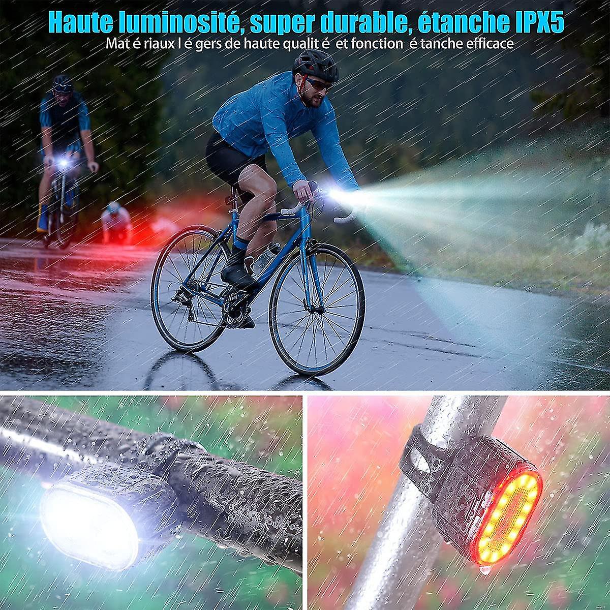 Led， Usb Rechargeable Front And Rear Lights， Ipx5 Waterproof Led Bicycle Lights