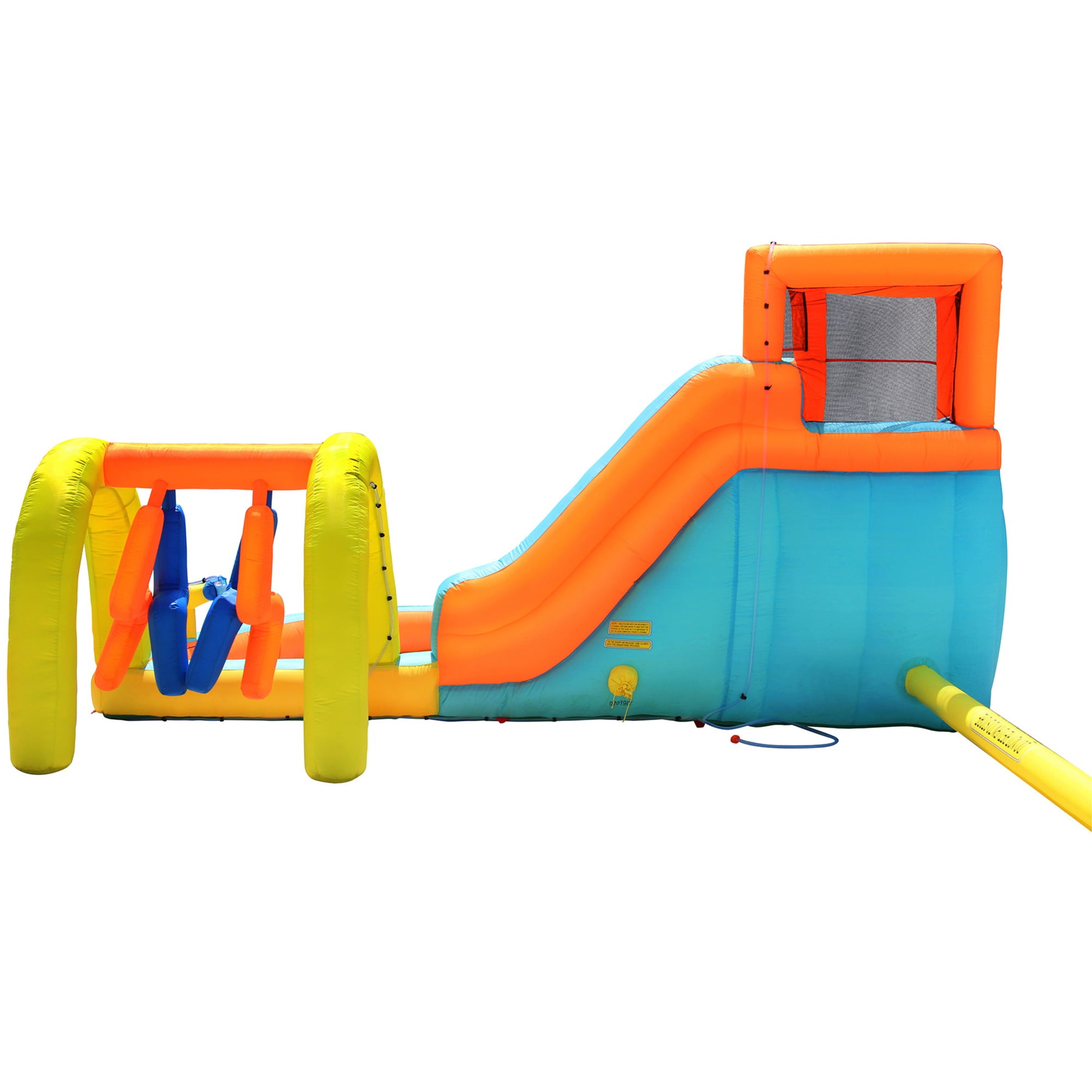 Banzai Inflatable Summit Splash Adventure Water Park W/ Climbing Wall & Rope, Water Cannon, Sprinkler