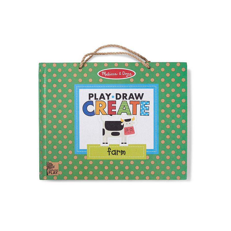 Melissa and Doug Natural Play Play， Draw， Create Reusable Drawing and Magnet Kit - Farm