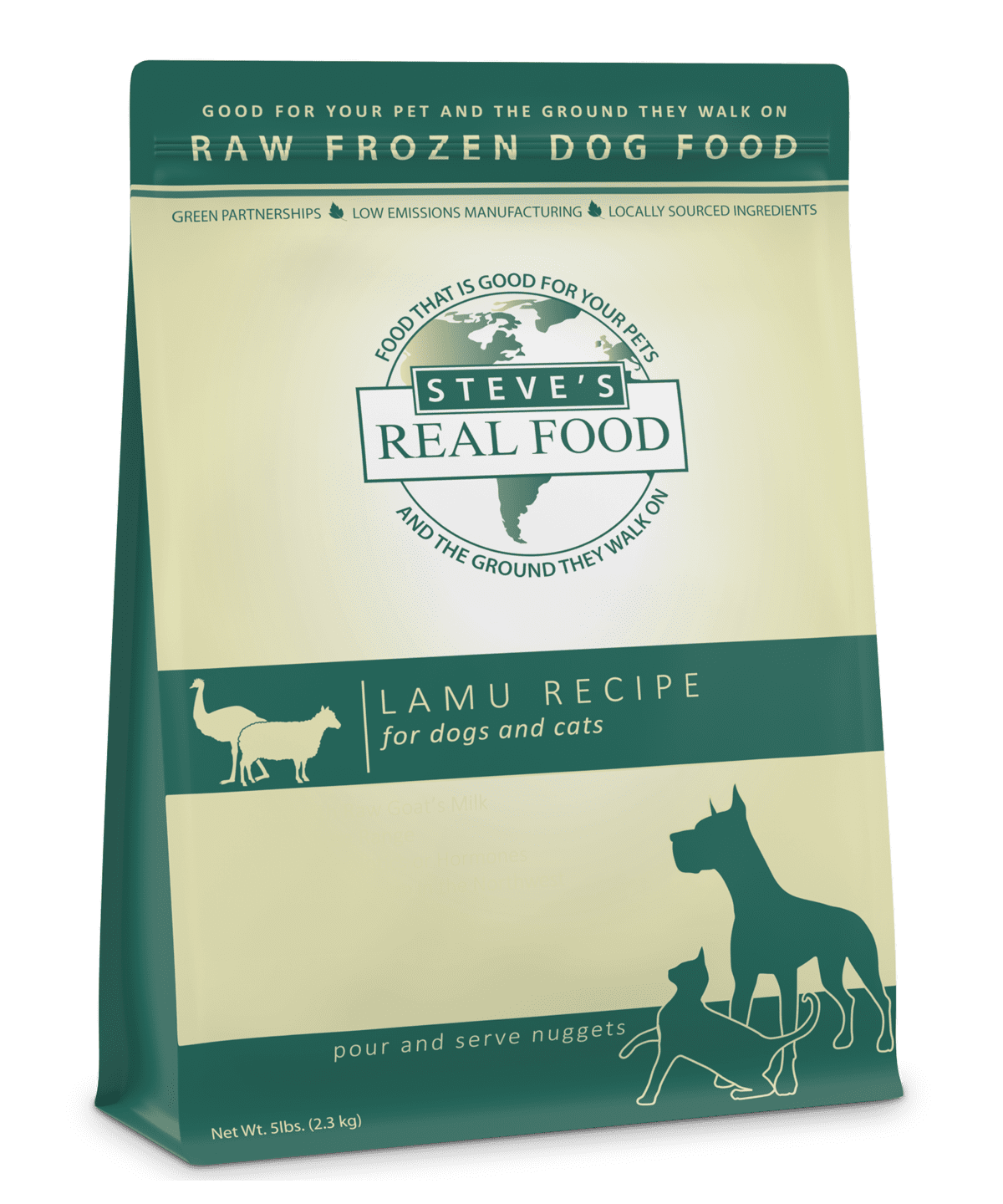 Steve Real Food Lamu (Lamb and Emu) Frozen Raw Patties For Dog and Cat