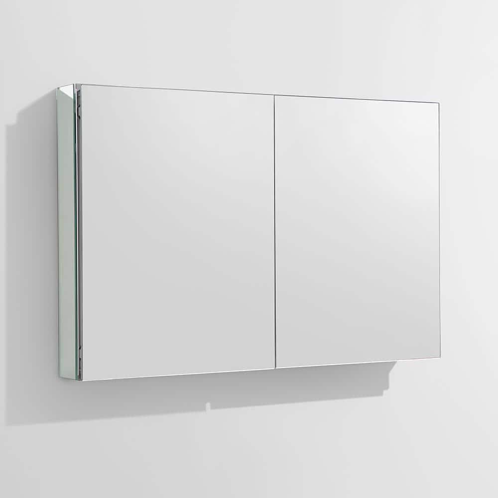 Fresca 40 in W x 26 in H x 5 in D Framed Recessed or SurfaceMount Bathroom Medicine Cabinet