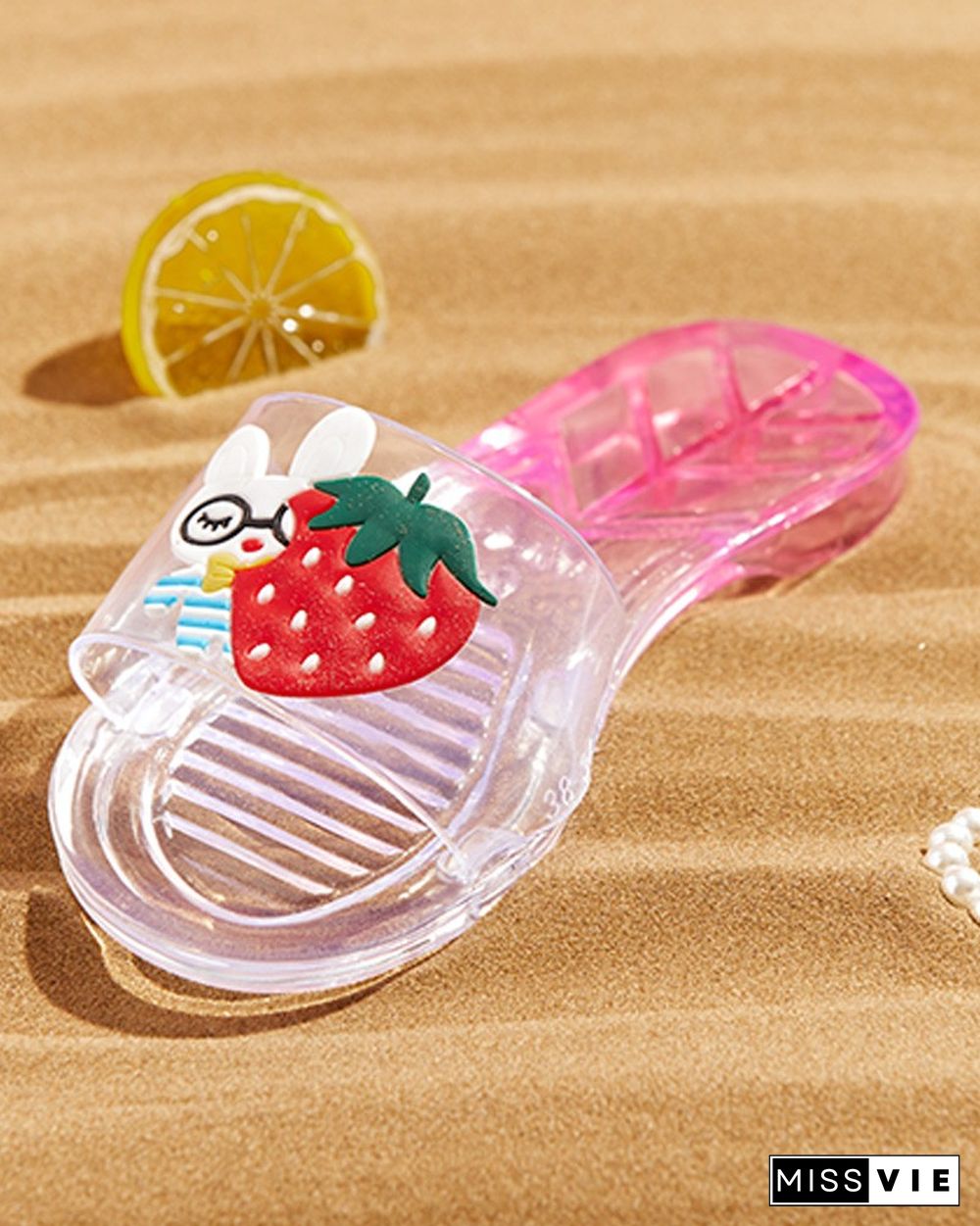 Clear Perspex Fruit Rabbit Pattern Slipper