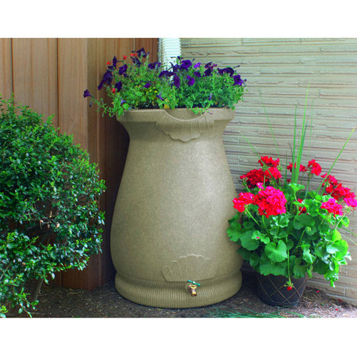 Good Ideas Rain Wizard Urn 65 Gallon Rain Barrel - Sandstone