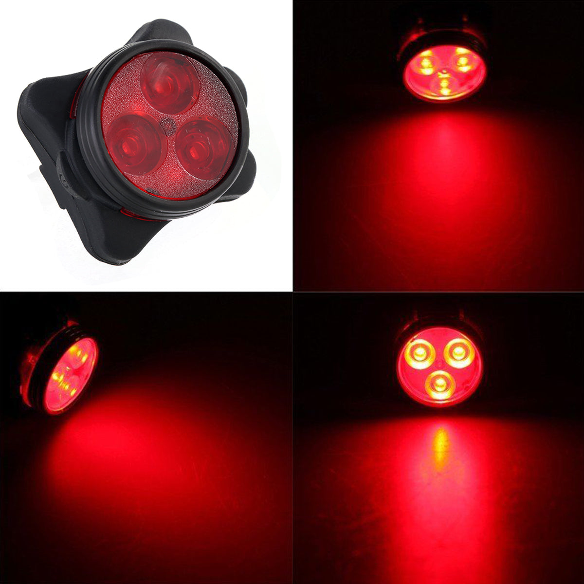 Bike Lights Set 3LED USB Rechargeable Bright Bike Light Front and Back Bike Tail light Safety Warning for Night Riding