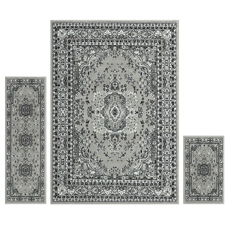 Home Dynamix Ariana Ksara Traditional Medallion 3-Piece Area Rug