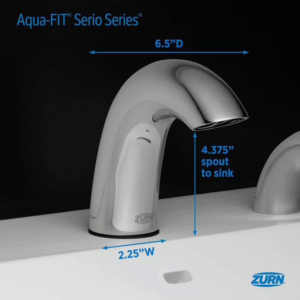 Zurn Aqua-FIT Serio Hydro Power Touchless Single Hole Bathroom Faucet with 1.5 GPMA erator and Chrome Plated in Chrome Z6950-XL-S-E