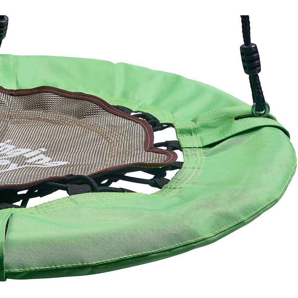 SWINGING MONKEY PRODUCTS Giant 30 in. Green Weatherproof Disc Bungee Outdoor Tree Saucer Swing SWG-GRN-76