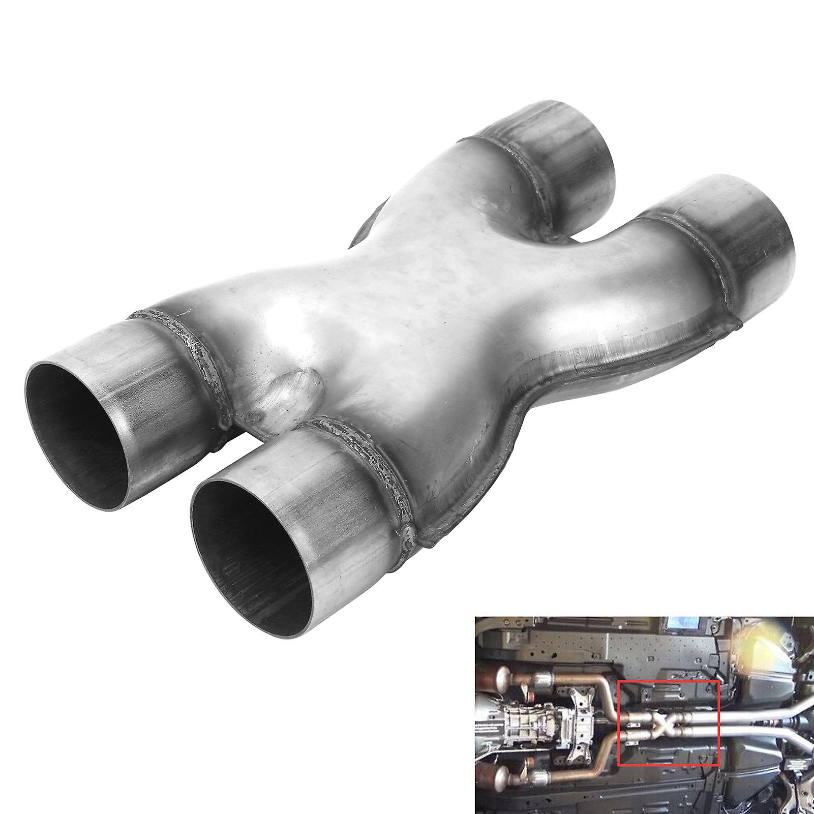 Exhaust Xpipe Dual Inlet/outlet 2.5in Universal Stainless Steel Crossover Universal