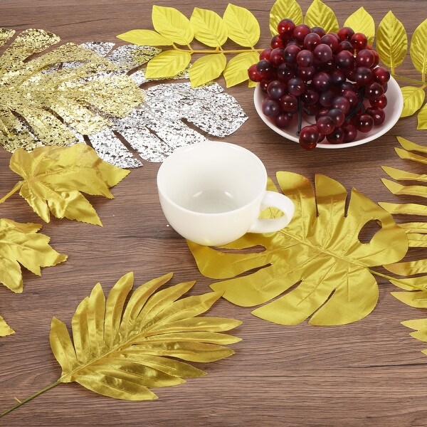 Gold Palm Leaves Artificial Palm Leaves Faux Palm Fronds，Style 14