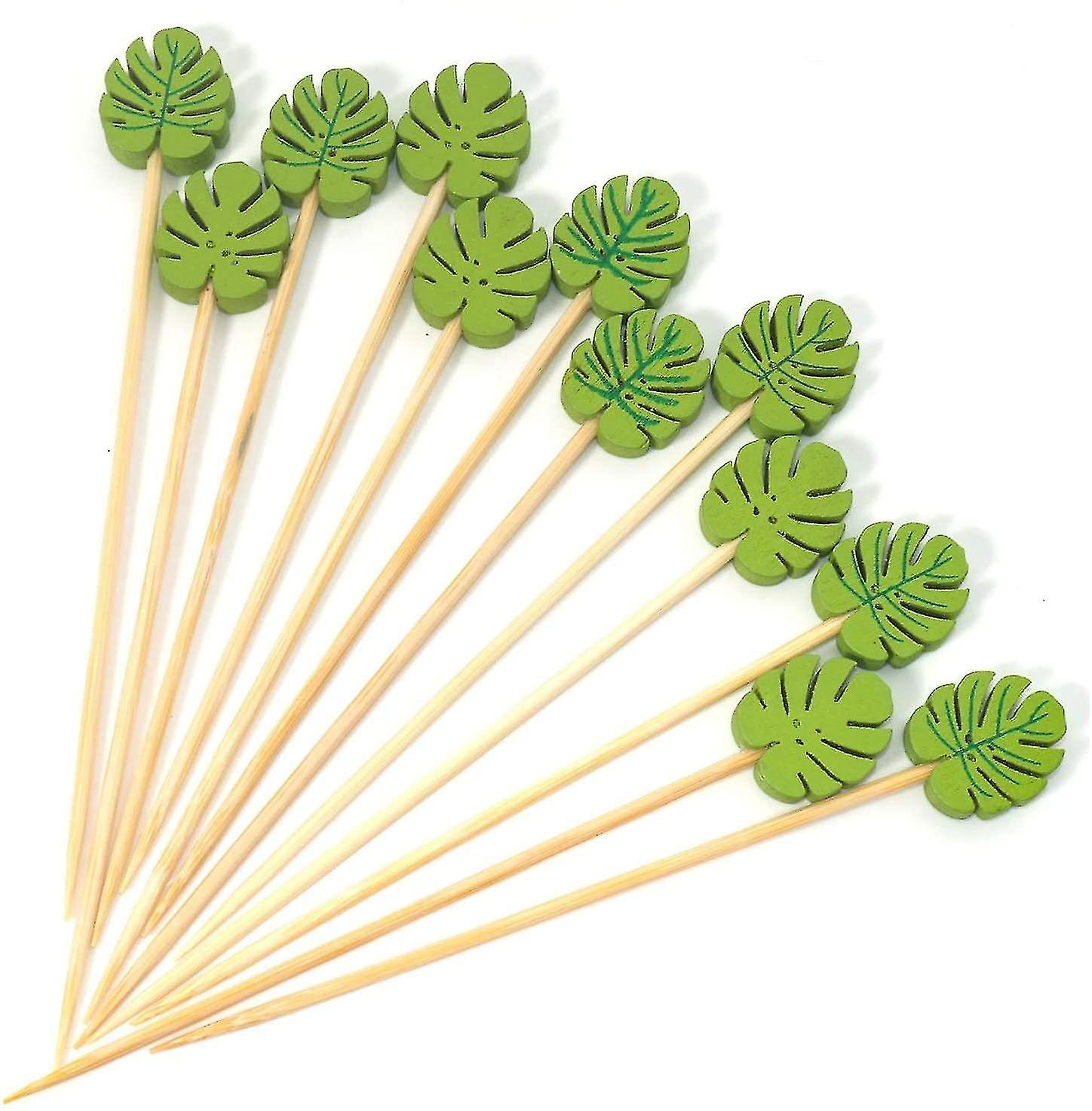 Bamboo Appetizer Toothpicks Wooden Decor Cocktail Sticks， Fruit Picks For Appetizer Fancy-set Of 100