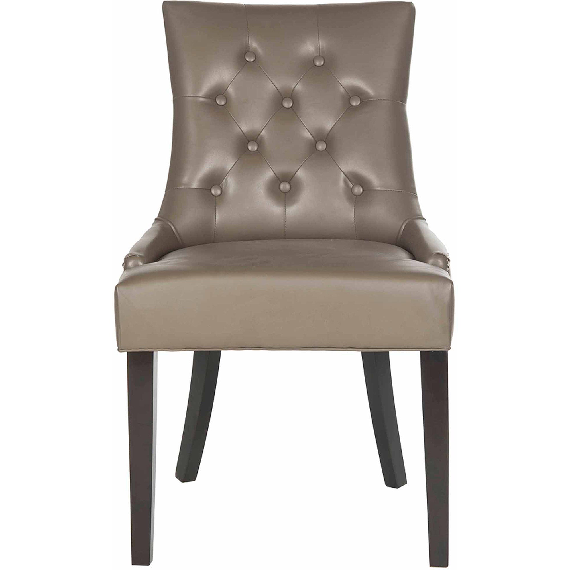 Safavieh Harlow Bicast Leather Ring Chair with Silver Nail Heads， Set of 2