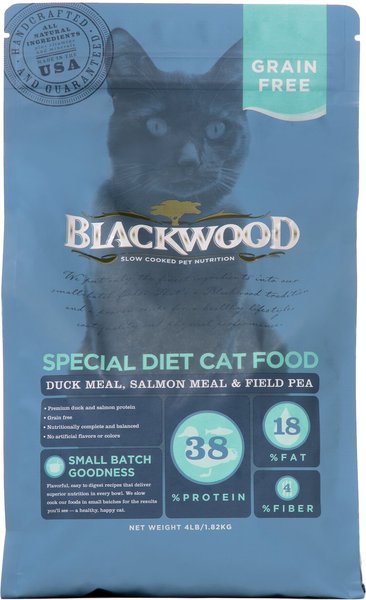 Blackwood Duck Meal， Salmon Meal and Field Pea Grain-Free Dry Cat Food