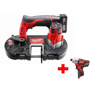 MW M12 12-Volt Lithium-Ion Cordless Sub-Compact Band Saw XC Kit with Free M12 14 In Hex Impact Driver 2429-21XC- 2462-20