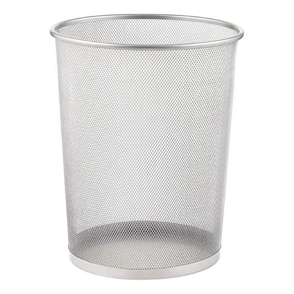 Silver Mesh Trash Can